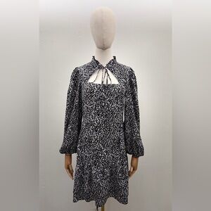 KUSH Black & White Printed Mini Dress